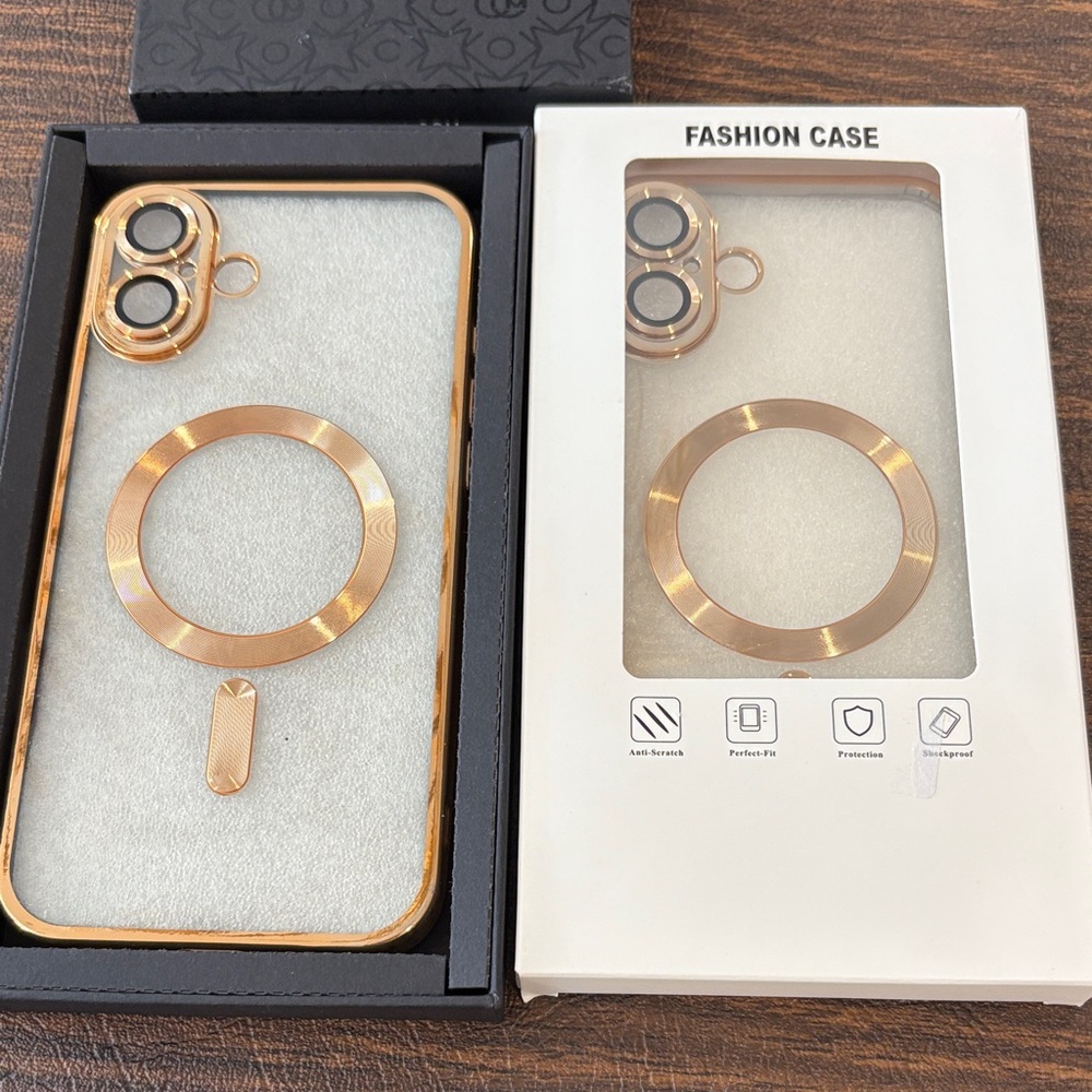 2 for1! Clear/ Gold  iPhone 16 plus Cases - Sleek Protective case